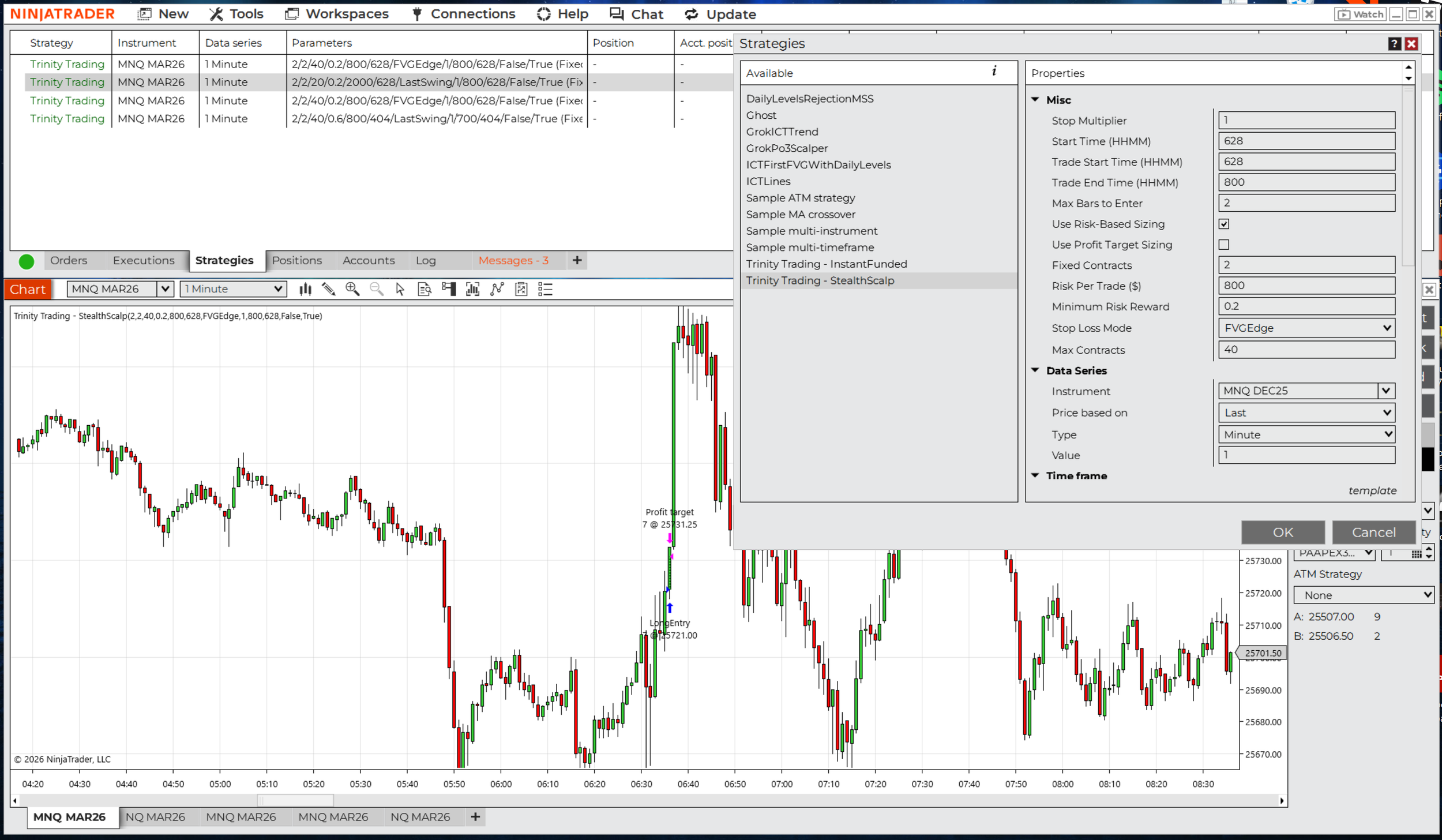 Strategy Running in NinjaTrader
